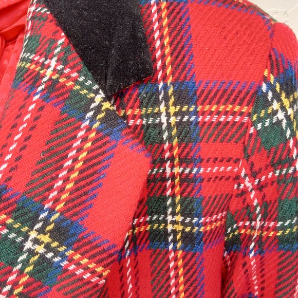 Vintage Tartan Plaid Wool Blend Blazer - Picture 6 of 8